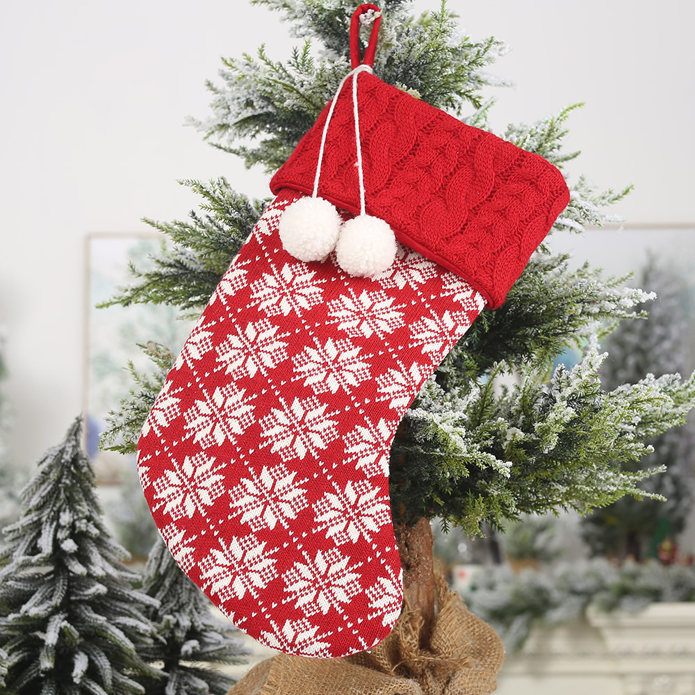 Christmas Decoration Products Knit Christmas Stockings Gobgar Gift Bag Candy Stockings Bag Decorative Socks Pendant